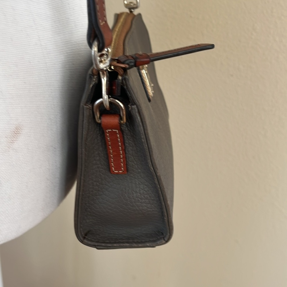Dooney & Bourke Gray Crossbody with Tan Strap - Picture 6 of 10